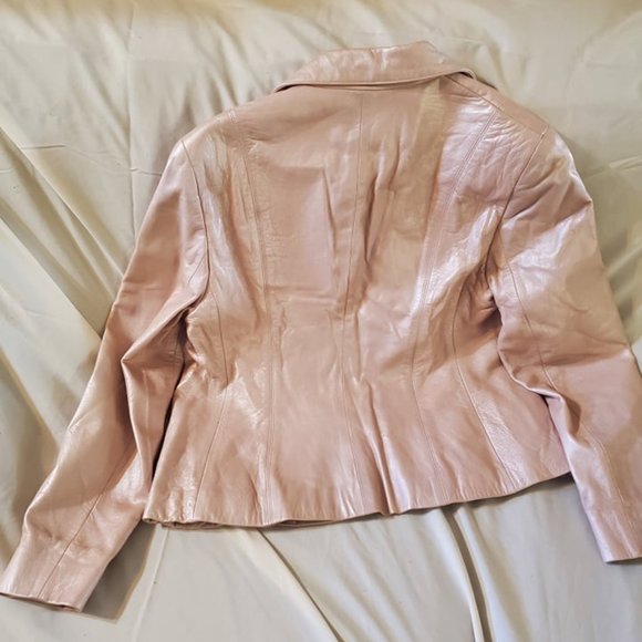 Fitted pink leather jacket, super cute - Picture 2 of 3